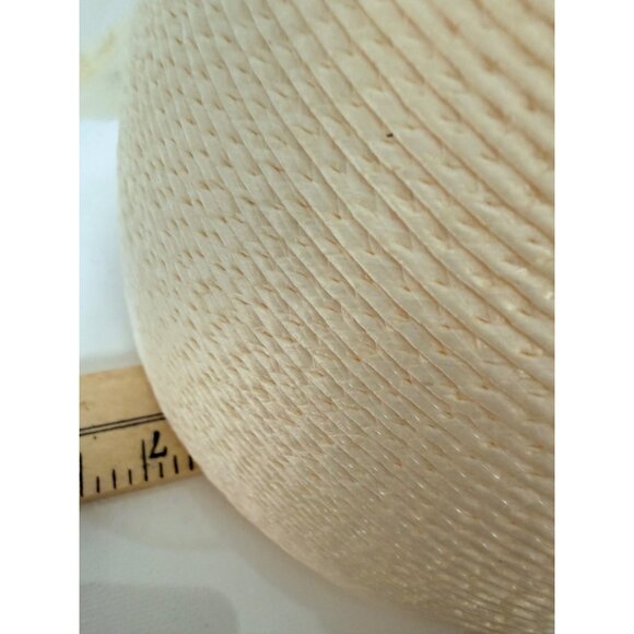 Cream Fascinator Pillbox Hat Organza VTG Church Tea Party Wedding Guest Derby main image 4